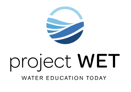 Project WET (Water Education Today) logo featuring a blue circular water ripple icon and MACD branding.